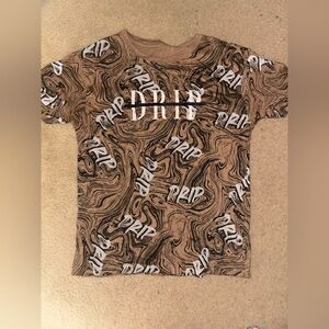 Swirl Pattern Kids Tee in Brown
